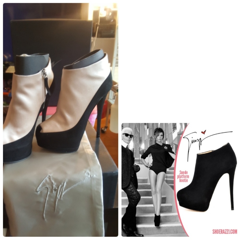 BNIB Giuseppe Zanotti Satin Suede Booties 36.5 6.5